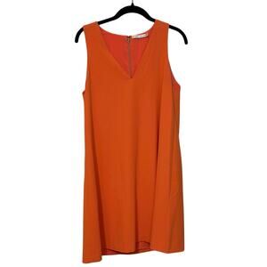 Alice + Olivia Orange V Neck Cocktail Mini Dress Size 6